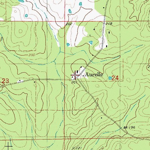Topographic Map of Aurelle Post Office (historical), AR