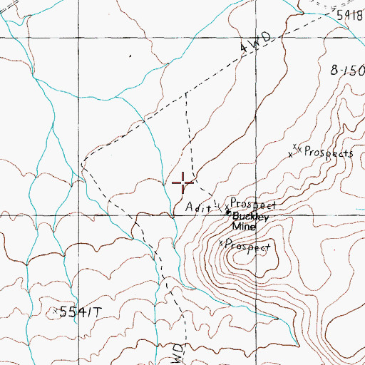 Topographic Map of Buckley Camp (historical), NV