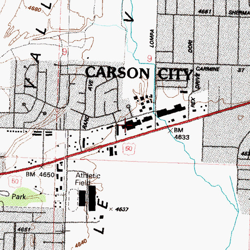 Topographic Map of Warehouse Market, NV