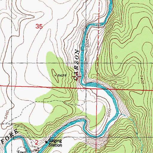 Topographic Map of Horse Shoe Bend Dam Site, NV