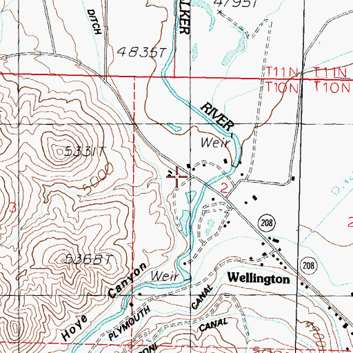 Topographic Map of Hoye (historical), NV
