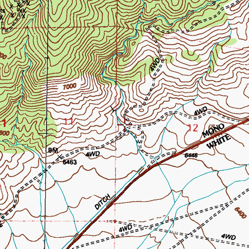 Topographic Map of Silex (historical), NV