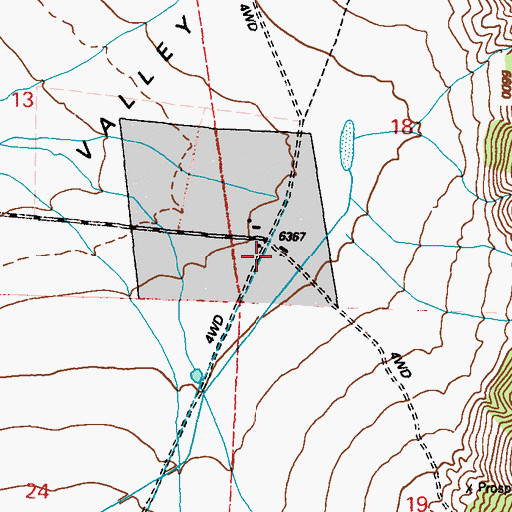 Topographic Map of Hereford Valley Ranch, NV