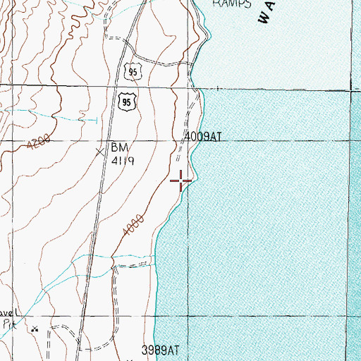 Topographic Map of Tamarack Point, NV