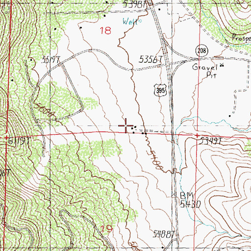 Topographic Map of Fairfield Ranch, NV