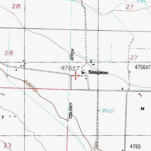 Topographic Map of Simpson Ranch, NV