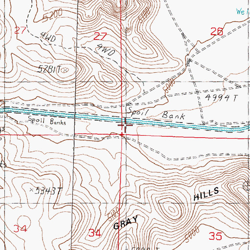 Topographic Map of Topaz Canal, NV