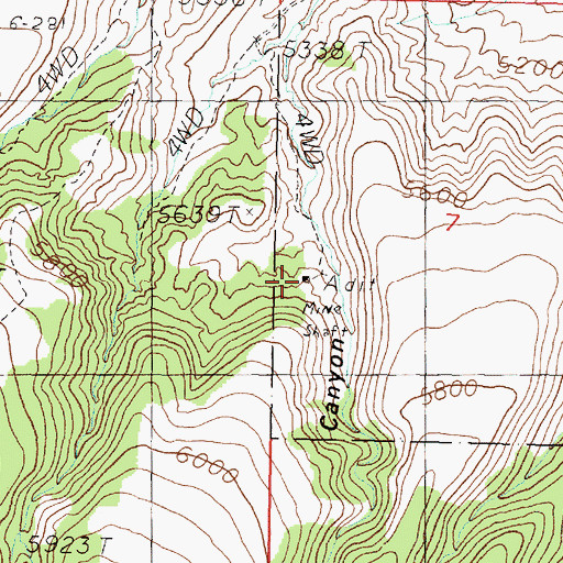 Topographic Map of Pear Tree Mine, NV