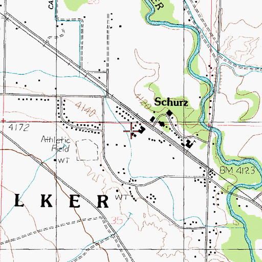 Topographic Map of Walker River Hospital, NV