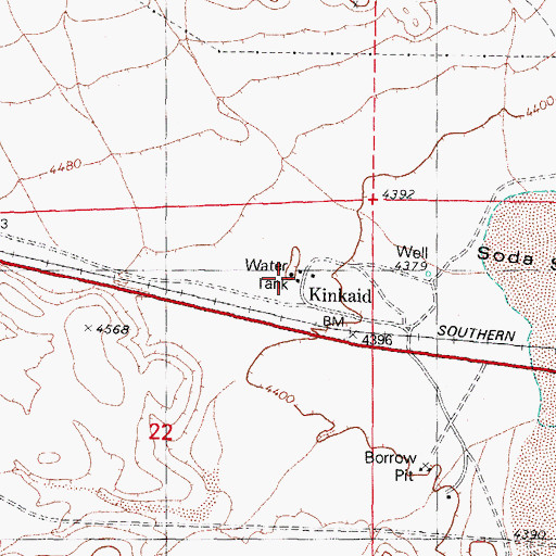 Topographic Map of Kinkead Mill, NV