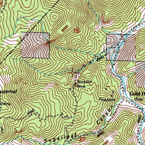 Topographic Map of Oneota (historical), NV