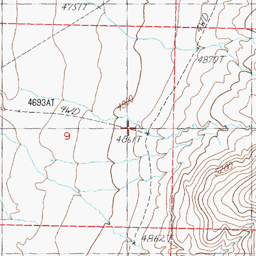 Topographic Map of Wye (historical), NV