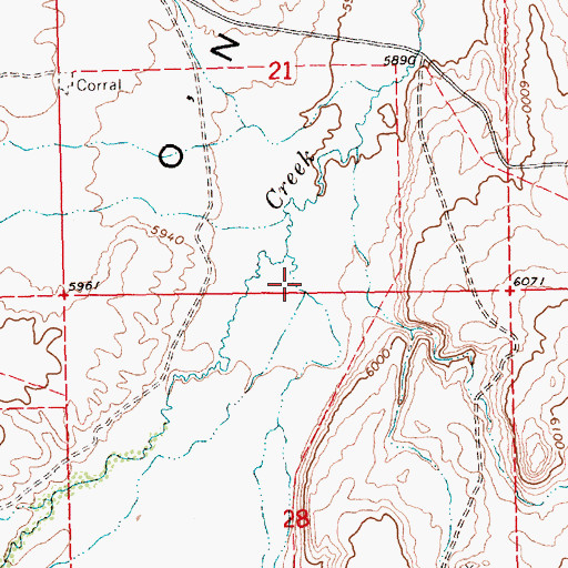 Topographic Map of Can Creek, NV