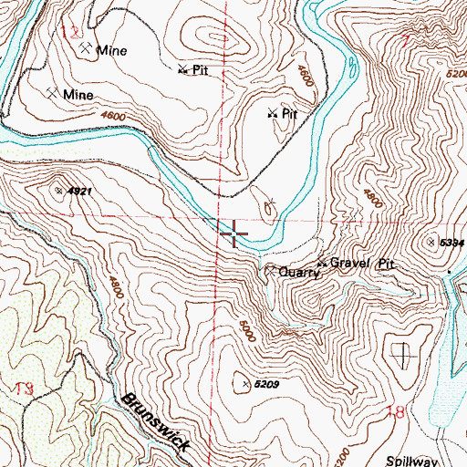 Topographic Map of Merrimac Mill (historical), NV