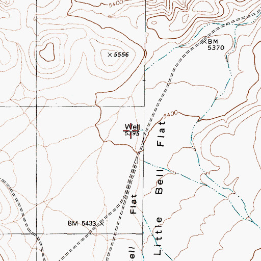 Topographic Map of Little Bell Flat Well, NV