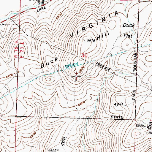 Topographic Map of Duck Hill Summit, NV
