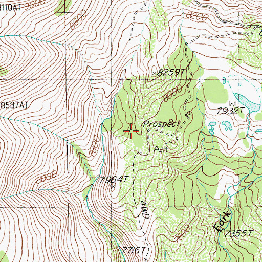 Topographic Map of Batholith Mines, NV
