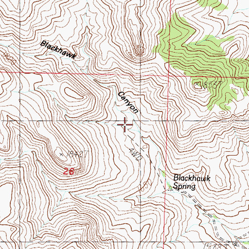 Topographic Map of Cooney Reservoir, NV