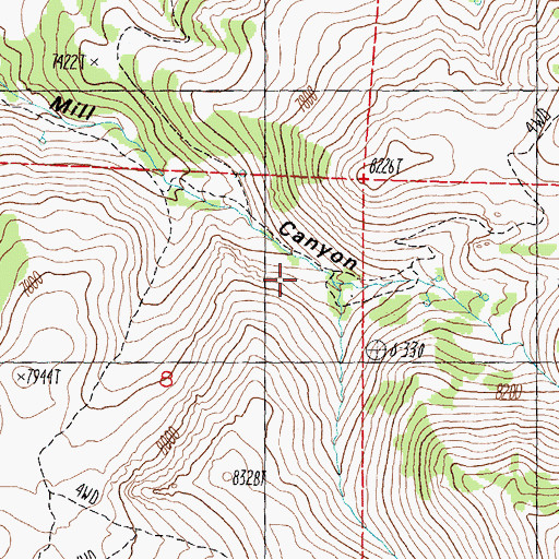 Topographic Map of Pratts Quartz Mill (historical), NV