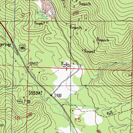 Topographic Map of Mammoth Mine, NV