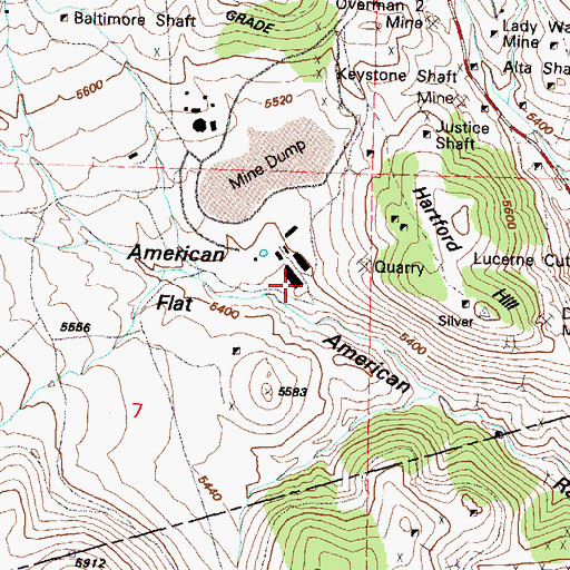 Topographic Map of American City (historical), NV