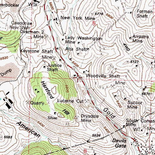 Topographic Map of Pacific Mill (historical), NV