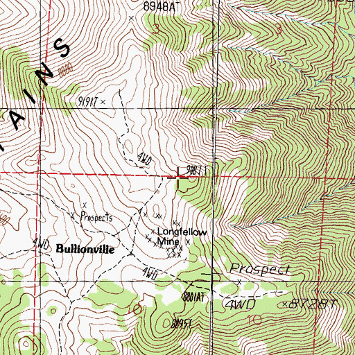 Topographic Map of Granite Peak, NV