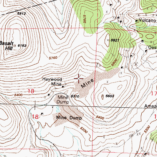 Topographic Map of Haywards (historical), NV