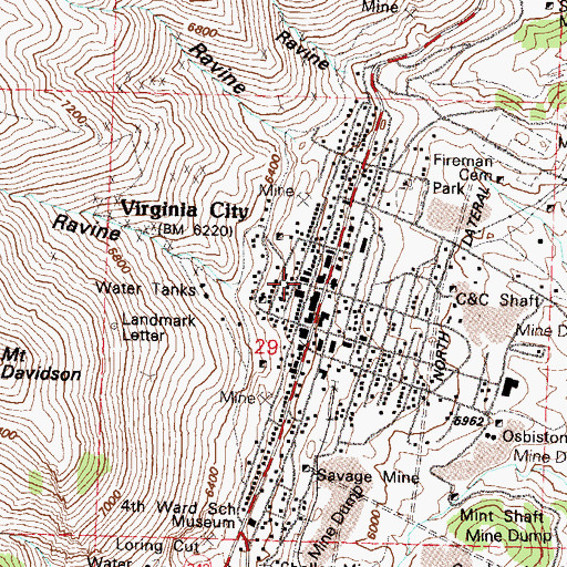 Topographic Map of Piper Opera House, NV