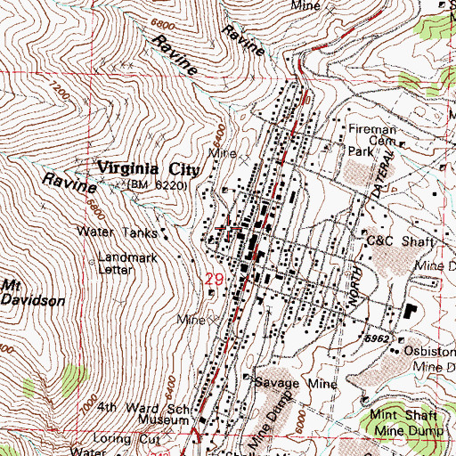 Topographic Map of Piper Opera House, NV
