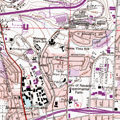 Topographic Map of Sterling Village Shopping Center, NV
