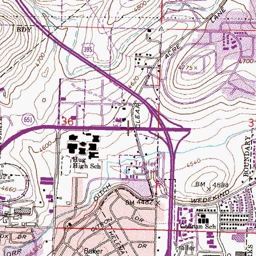 Topographic Map of University Village East Shopping Center, NV