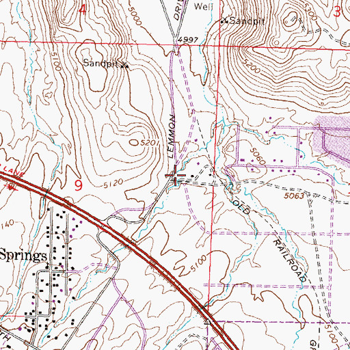 Topographic Map of Lemmon Valley Shopping Center, NV
