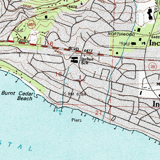 Topographic Map of Village Shopping Center, NV