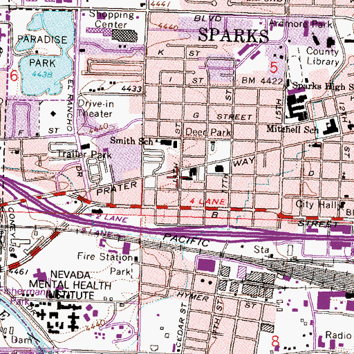 Topographic Map of Ideal Shopping Center, NV