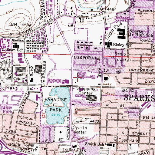 Topographic Map of Plaza 800, NV