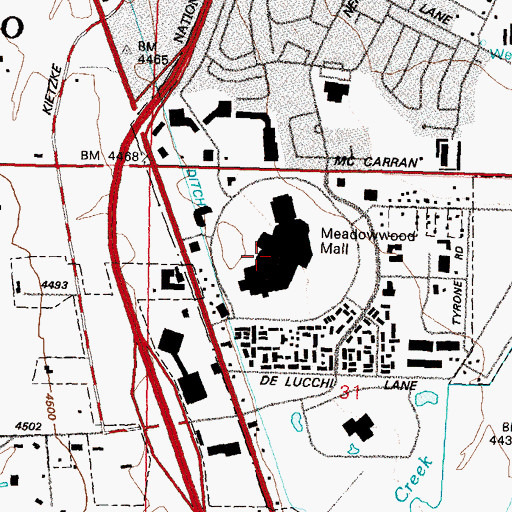 Topographic Map of Meadowwood Mall, NV