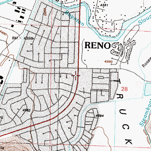 Topographic Map of Miraloma Park Shopping Center, NV