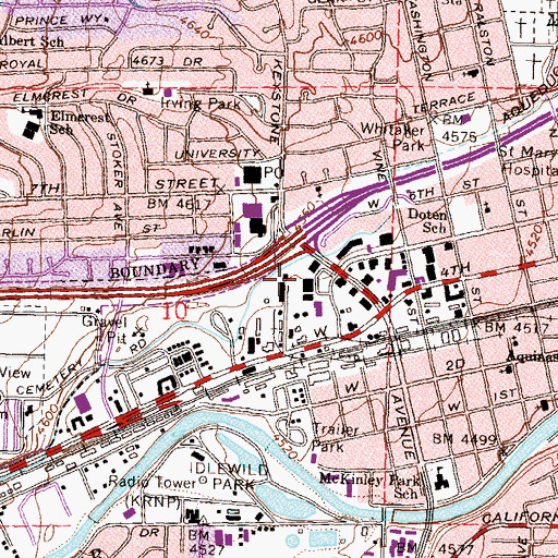Topographic Map of Keystone Square, NV