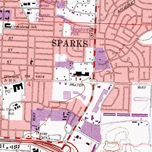 Topographic Map of McCarran Plaza, NV