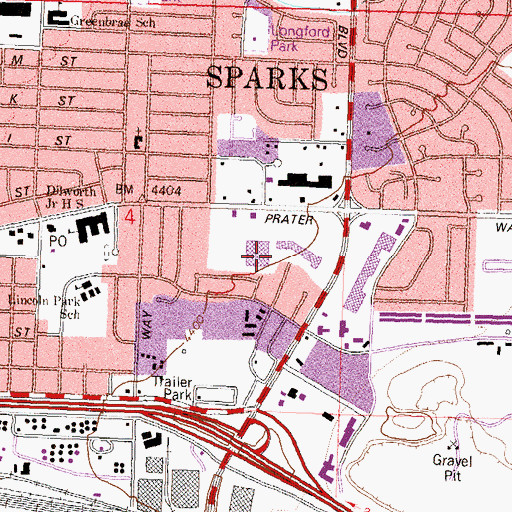 Topographic Map of Iron Horse Shopping Center, NV