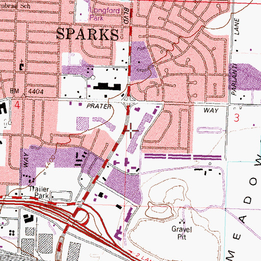Topographic Map of Silver State Plaza, NV