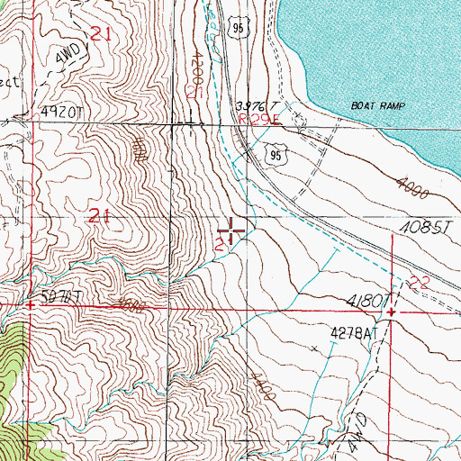 Topographic Map of Chaney Gulch, NV