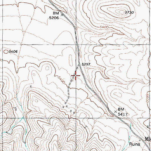 Topographic Map of Gillis Caon, NV