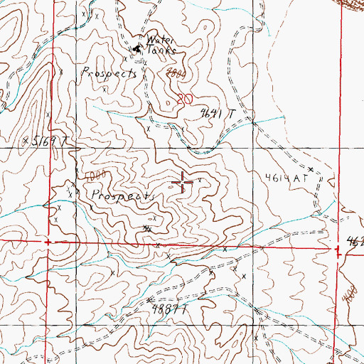 Topographic Map of Native Copper Mine, NV