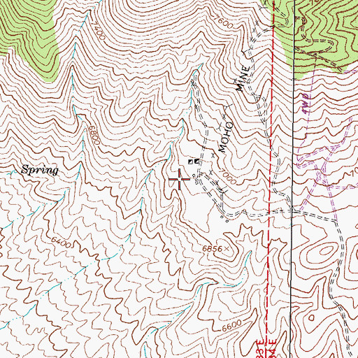 Topographic Map of Moho (historical), NV