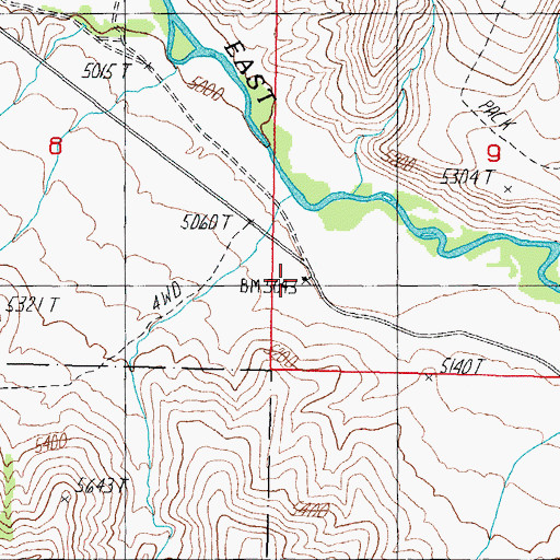 Topographic Map of Wichman, NV