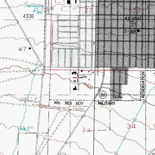 Topographic Map of Mount Grant General Hospital, NV
