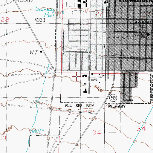 Topographic Map of Mineral County Sheriff's Office, NV