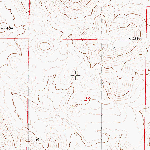 Topographic Map of Rawhide Hills, NV